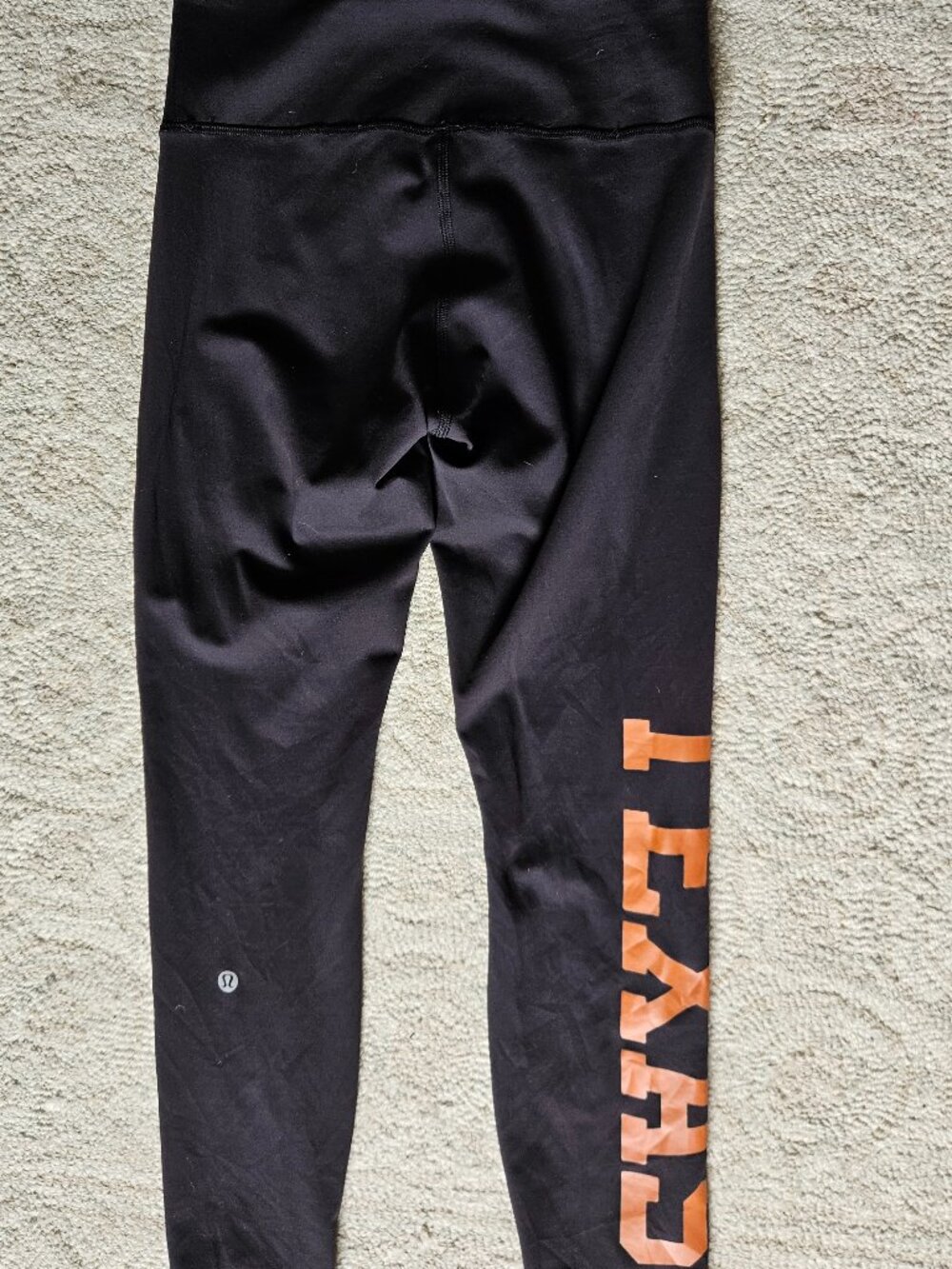 Lululemon Wunder Train High Rise Leggings 25" Texas Longhorns Size 8 Black